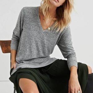 🌸LUCKY BRAND | Super Soft Gray V-Neck Sweater Size XXL
